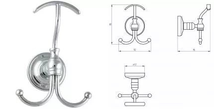 Тройной крючок «Migliore» Mirella 17242 на стену хром