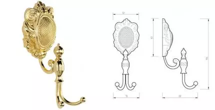 Двойной крючок «Migliore» Cleopatra 16690 на стену золото Двойной крючок «Migliore» Cleopatra 16690 на стену золото