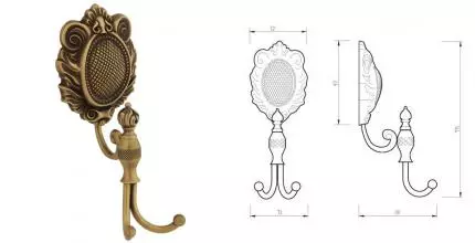 Двойной крючок «Migliore» Cleopatra 16634 на стену бронза Двойной крючок «Migliore» Cleopatra 16634 на стену бронза