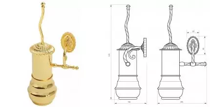 Ёршик для унитаза «Migliore» Edera 16939 на стену золото Ёршик для унитаза «Migliore» Edera 16939 на стену золото