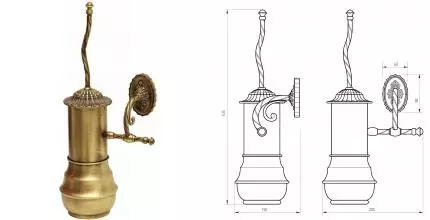 Ёршик для унитаза «Migliore» Edera 16891 на стену бронза