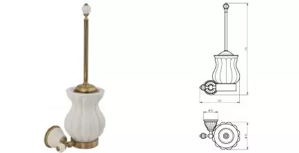 Ёршик для унитаза «Migliore» Olivia 17426 на стену бронза/белый Ёршик для унитаза «Migliore» Olivia 17426 на стену бронза/белый