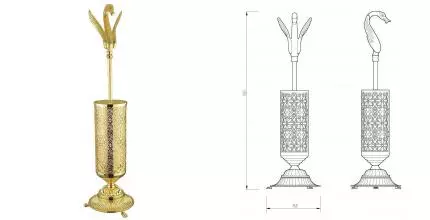 Ёршик для унитаза «Migliore» Luxor 26125 напольный золото