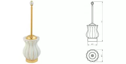 Ёршик для унитаза «Migliore» Olivia 17517 напольный золото/белый с декором золото Ёршик для унитаза «Migliore» Olivia 17517 напольный золото/белый с декором золото