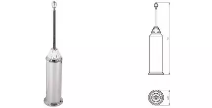 Ёршик для унитаза «Migliore» Olivia 17547 напольный хром/белый с декором платина