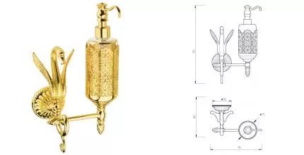 Дозатор для мыла «Migliore» Luxor 26165 на стену золото