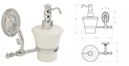EDERA Дозатор жидкого мыла настенный, керамика/хром 16912 · Migliore, 16912