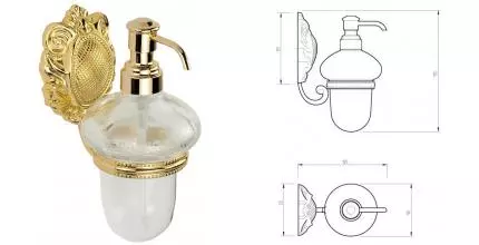 Дозатор для мыла «Migliore» Cleopatra 16684 на стену золото