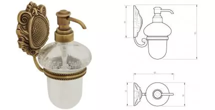 Дозатор для мыла «Migliore» Cleopatra 16628 на стену бронза