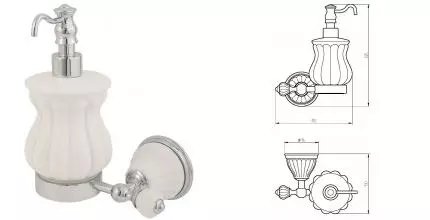 Дозатор для мыла «Migliore» Olivia 17484 на стену хром/белый Дозатор для мыла «Migliore» Olivia 17484 на стену хром/белый