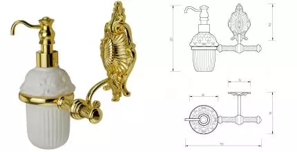 Дозатор для мыла «Migliore» Elisabetta 17062 на стену золото