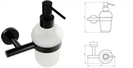 Дозатор для мыла «Migliore» Fortis 31756 на стену чёрный матовый