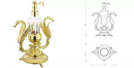 Дозатор для мыла «Migliore» Luxor 26221 на стол золото Дозатор для мыла «Migliore» Luxor 26221 на стол золото