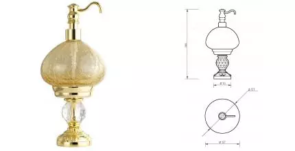 Дозатор для мыла «Migliore» Cristalia 16831 на стол золото Дозатор для мыла «Migliore» Cristalia 16831 на стол золото