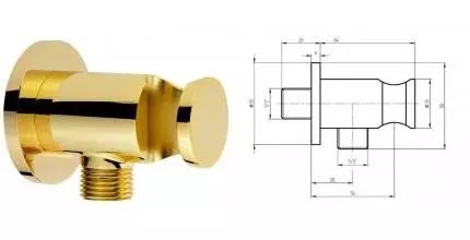 Подключение для душевого шланга «Migliore» Ricambi 30896 с держателем для лейки золото