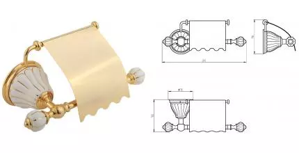 Держатель для туалетной бумаги «Migliore» Olivia 17512 на стену золото/белый с декором золото Держатель для туалетной бумаги «Migliore» Olivia 17512 на стену золото/белый с декором золото