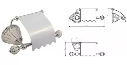 Держатель для туалетной бумаги «Migliore» Olivia 17543 на стену хром/белый с декором платина Держатель для туалетной бумаги «Migliore» Olivia 17543 на стену хром/белый с декором платина