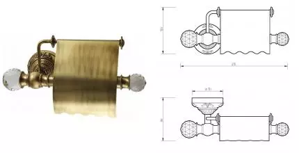 Держатель для туалетной бумаги «Migliore» Cristalia 16763 на стену бронза Держатель для туалетной бумаги «Migliore» Cristalia 16763 на стену бронза