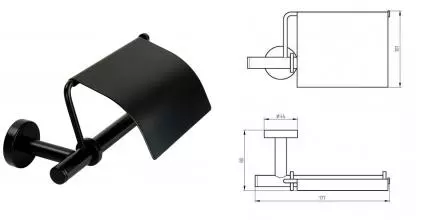 Держатель для туалетной бумаги «Migliore» Fortis 31764 на стену чёрный матовый