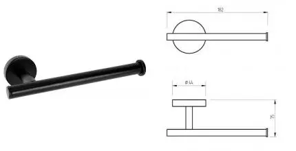 Держатель для туалетной бумаги «Migliore» Fortis 31763 на стену чёрный матовый
