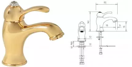 Смеситель для раковины «Migliore» Lem Swarovski 18893 золото