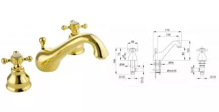 Смеситель для раковины «Migliore» Lady 18854 золото