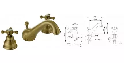 Смеситель для раковины «Migliore» Lady 18815 бронза
