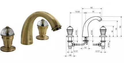 Смеситель для раковины «Migliore» Prestige Crystal 30859 бронза Смеситель для раковины «Migliore» Prestige Crystal 30859 бронза