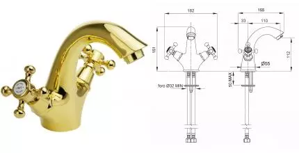 Смеситель для раковины «Migliore» Lady 18856 золото