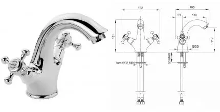 Смеситель для раковины «Migliore» Lady 18831 хром