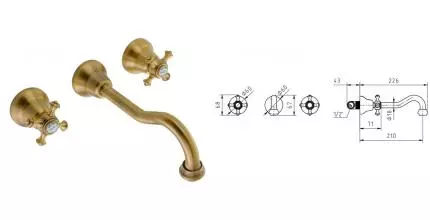 Смеситель для раковины «Migliore» Prestige 31621 с донным клапаном бронза Смеситель для раковины «Migliore» Prestige 31621 с донным клапаном бронза