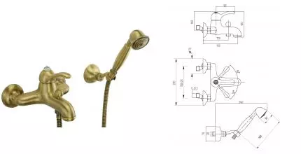 Смеситель для ванны «Migliore» Lem Swarovski 18874 бронза