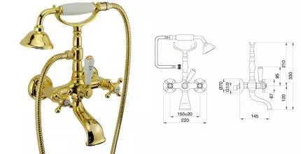 Смеситель для ванны «Migliore» Revival 19511 золото Смеситель для ванны «Migliore» Revival 19511 золото