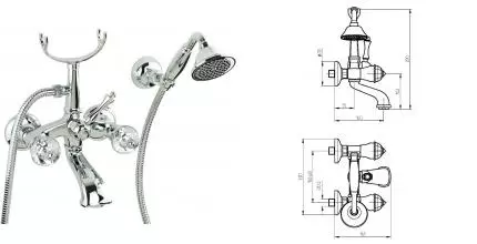 Смеситель для ванны «Migliore» Korona Crystal 27307 хром Смеситель для ванны «Migliore» Korona Crystal 27307 хром