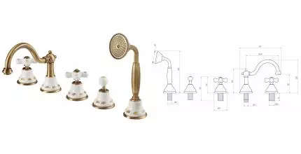 Смеситель на борт ванны «Migliore» Provance 19464 бронза