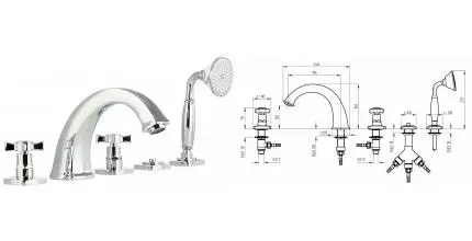 Смеситель на борт ванны «Migliore» Korona 28492 хром Смеситель на борт ванны «Migliore» Korona 28492 хром