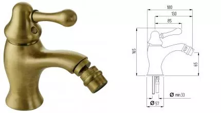 Смеситель для биде «Migliore» Maya 18912 бронза