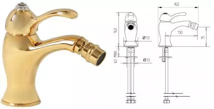 Смеситель для биде «Migliore» Lem Swarovski 18889 золото Смеситель для биде «Migliore» Lem Swarovski 18889 золото