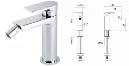 Смеситель для биде «Migliore» Tenesi 25418 хром