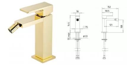Смеситель для биде «Migliore» Kvant Gold 25398 золото Смеситель для биде «Migliore» Kvant Gold 25398 золото