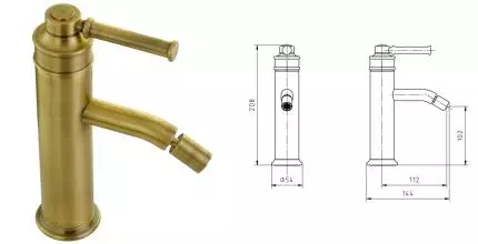 ERMITAGE MINI См-ль д/биде моноком., ручка сверху латунь, донный клапан "click-clack", бронза 31423 · Ermitage Mini, Migliore, 31423