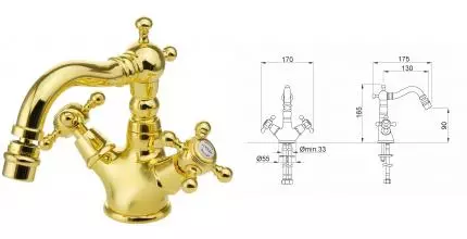 Смеситель для биде «Migliore» Revival 19508 золото