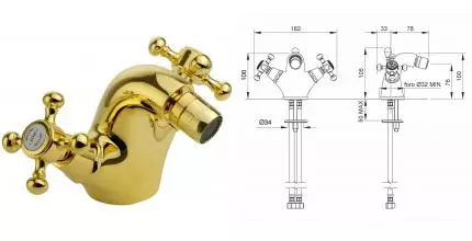 Смеситель для биде «Migliore» Lady 18846 золото