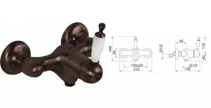 Смеситель для душа «Migliore» Oxford 19115 тосканская бронза Смеситель для душа «Migliore» Oxford 19115 тосканская бронза