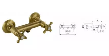 Смеситель для душа «Migliore» Revival 19490 бронза