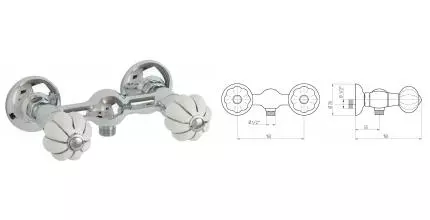 Смеситель для душа «Migliore» Olivia 19014 хром/белый с декором платина Смеситель для душа «Migliore» Olivia 19014 хром/белый с декором платина