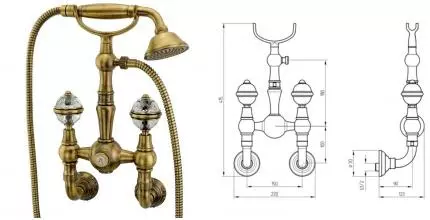 Смеситель для душа «Migliore» Cristalia 18582 бронза