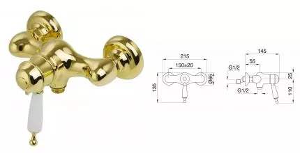 Смеситель для душа «Migliore» Oxford 19169 с термостатом золото