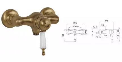 Смеситель для душа «Migliore» Oxford 19090 с термостатом бронза