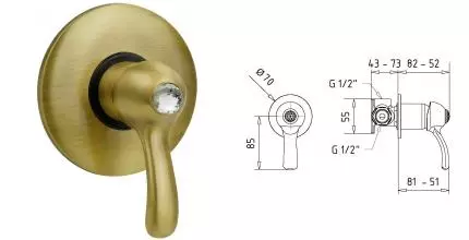 Смеситель для душа «Migliore» Lem Swarovski 18878 бронза Смеситель для душа «Migliore» Lem Swarovski 18878 бронза